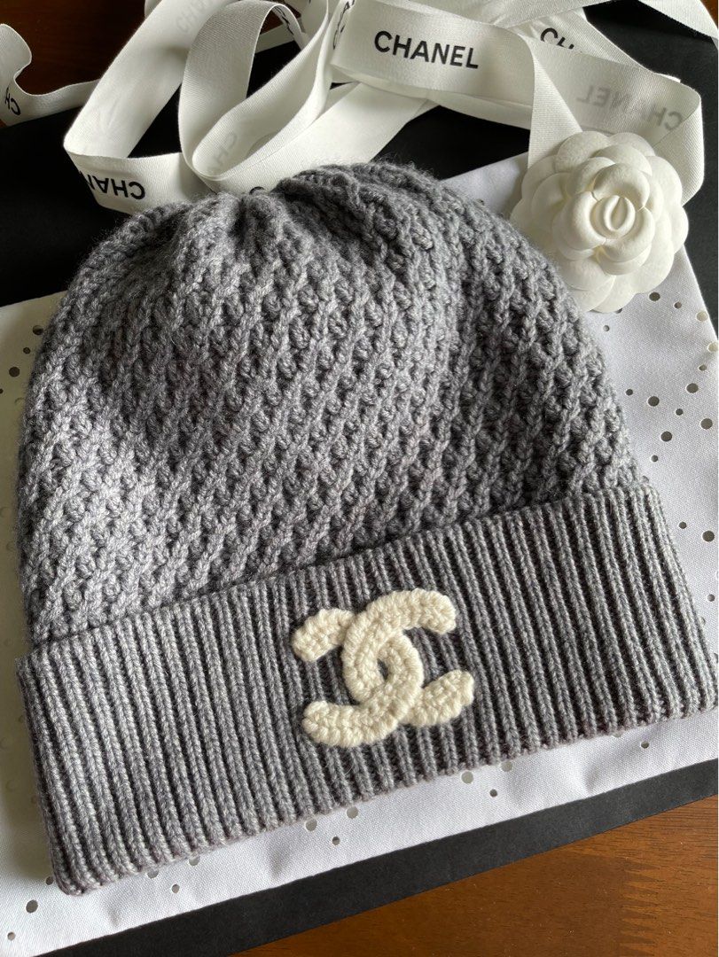 Authentic 23B Chanel Cashmere Beanie , Luxury, Apparel on Carousell