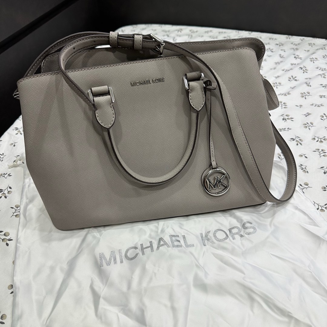 Michael Kors Charlotte Top Zip Tote MK Signature Shoulder Bag Pearl Grey - Michael  Kors bag - | Fash Brands