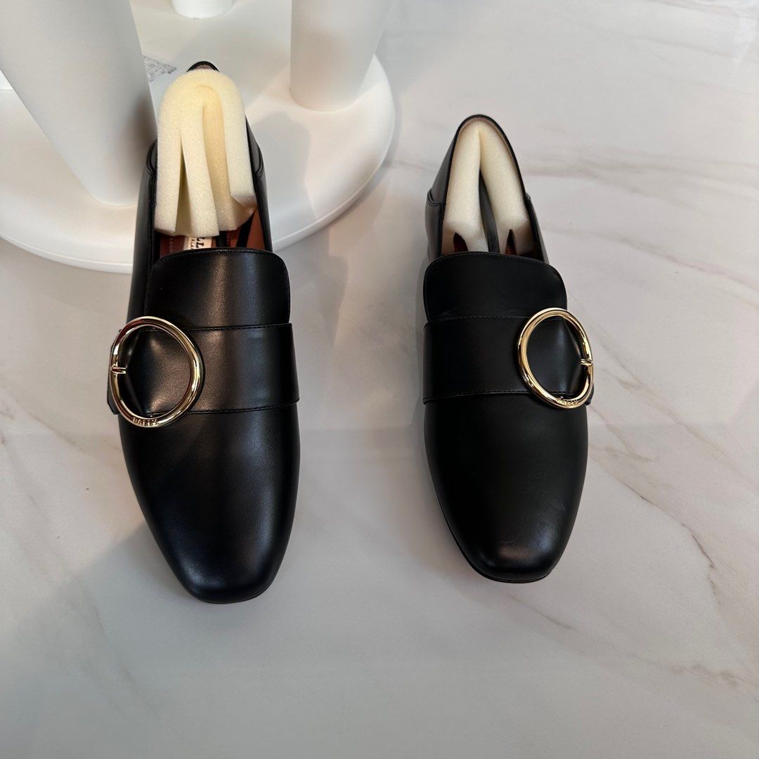 BALLY Lottie Leather Loafers Black