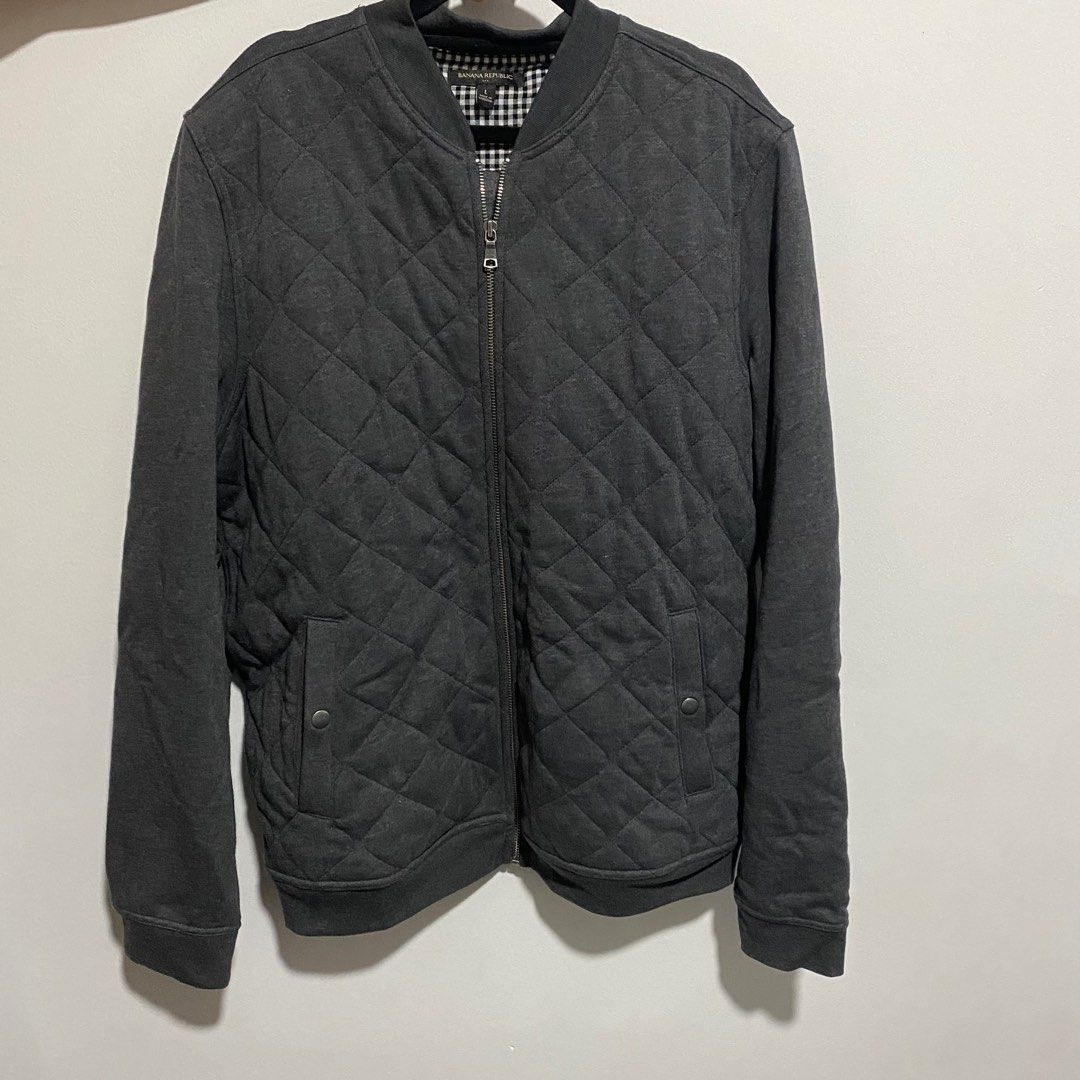 Mens gray clearance quilted jacket