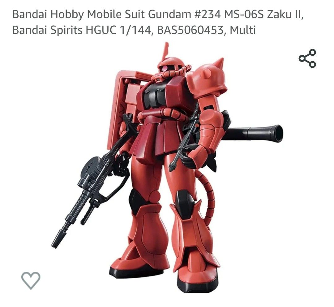 Bandai MS-06S Zaku II Hg #234, Hobbies & Toys, Toys & Games on 