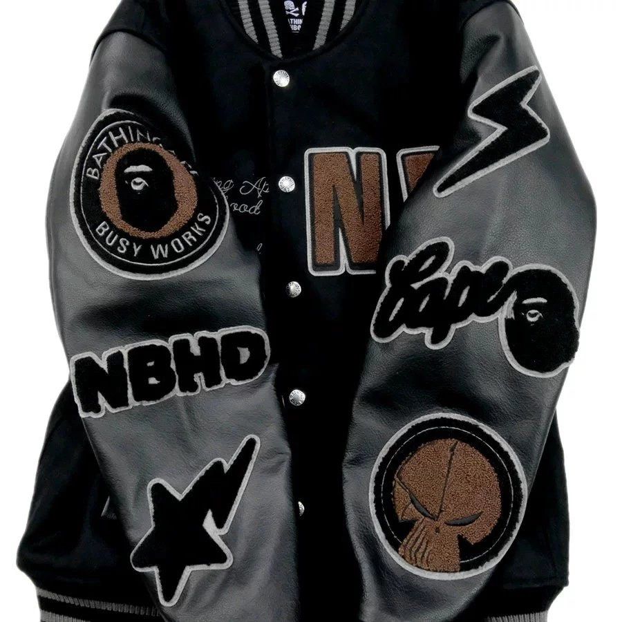 全新BAPE x NEIGHBORHOOD VARSITY JACKET, 男裝, 外套及戶外衣服