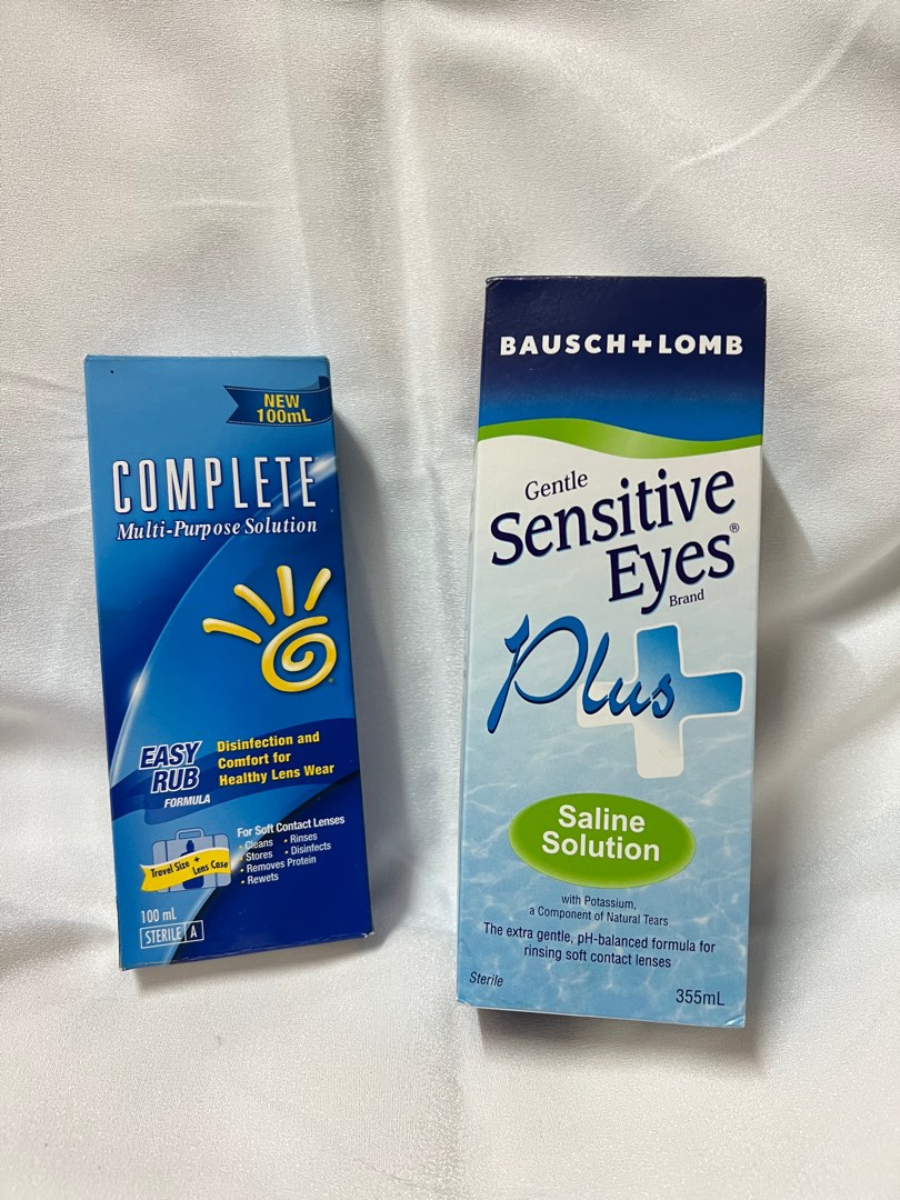 Bausch + Lomb &amp; Complete Contact Lenses Saline Solution, Beauty ...