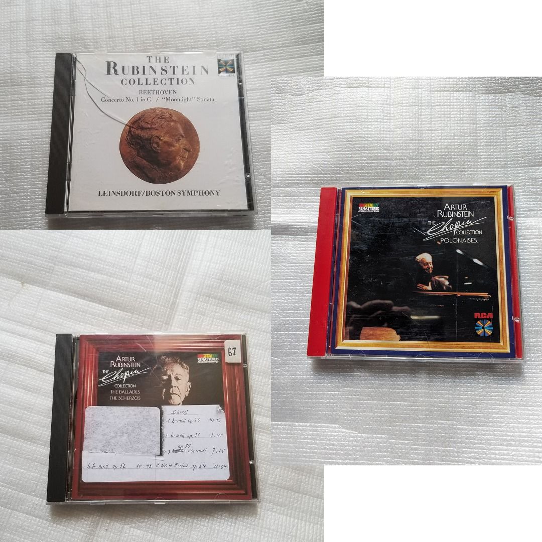 Beethoven　Moonlight　Chopin　($29)　興趣及遊戲,　及DVD　配件,　Sonata　Ballades,　CD　($35)　音樂與媒體-　音樂、樂器　Scherzos　RCA),　(Rubinstein,　Carousell　Concerto　No.1,