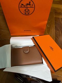 Hermes Citizen Twill Card Holder H084441CAAB, Red, One Size