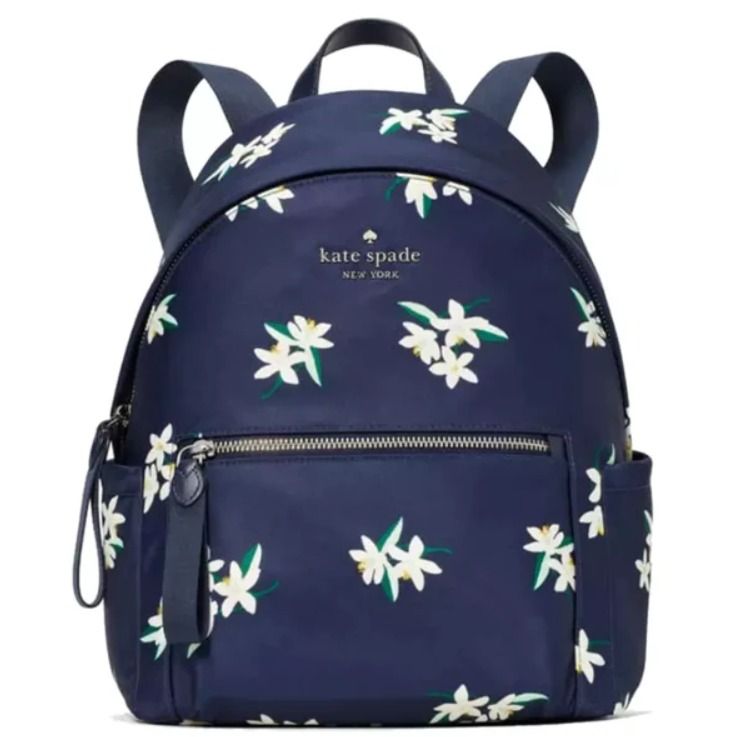 BRAND NEW AUTHENTIC INSTOCK KATE SPADE CHELSEA ORANGE TOSS MEDIUM BACKPACK PARISIAN NAVY MULTI KC530