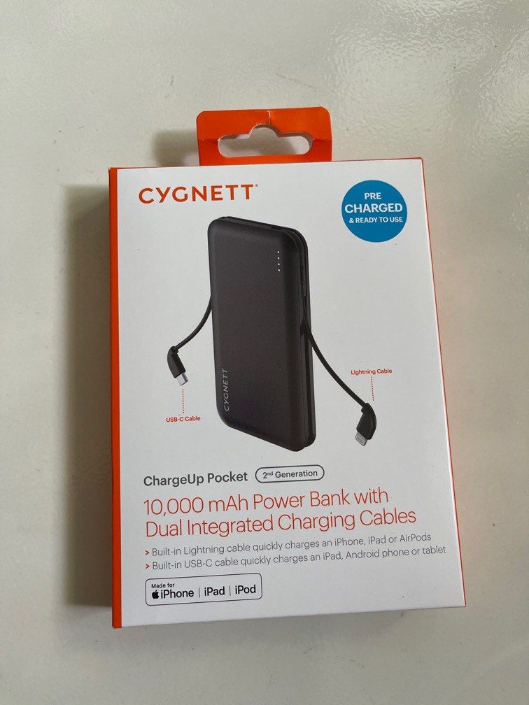 Brand new ChargeUp Pocket 2nd Generation 10000 10k mAh Power Bank With Dual Integrated