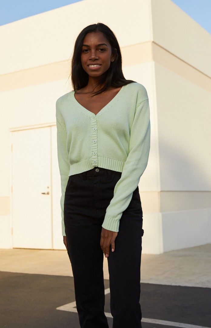 Brandy Melville John Galt lime green billie cardigan top