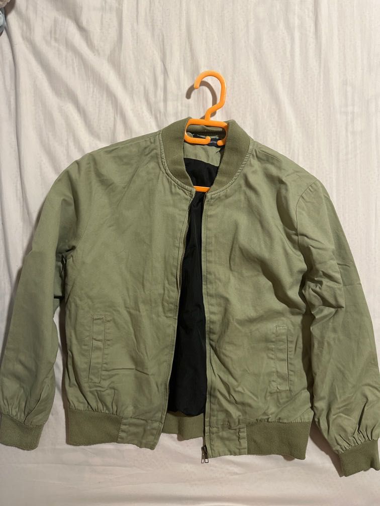 Brandy Melville Green Bomber Jacket