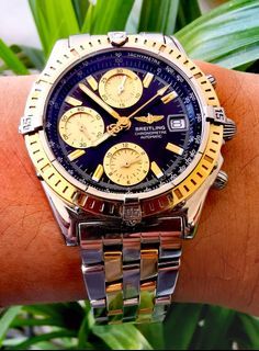 Breitling Automatic Chronograph Chronometer Racing Dial  2 Tone 18K Gold SS 40MM Rare  Complete 💯%Authentic