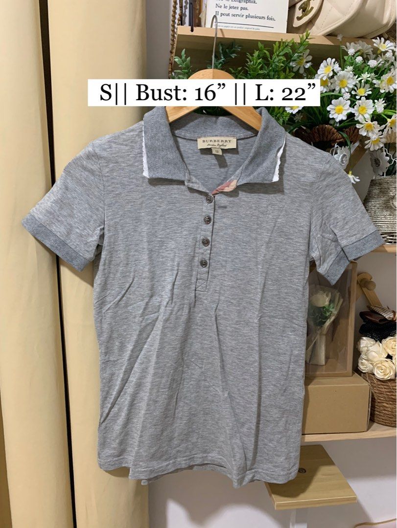 Burberry polo shirt womens grey shop