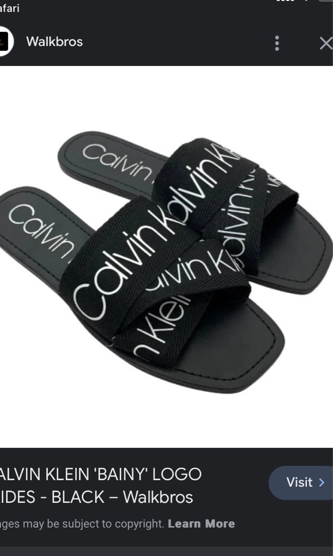 White calvin klein discount slides