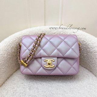 Chanel Mini Rectangular Top Handle Lambskin Pink/Green Lghw, Luxury, Bags &  Wallets on Carousell