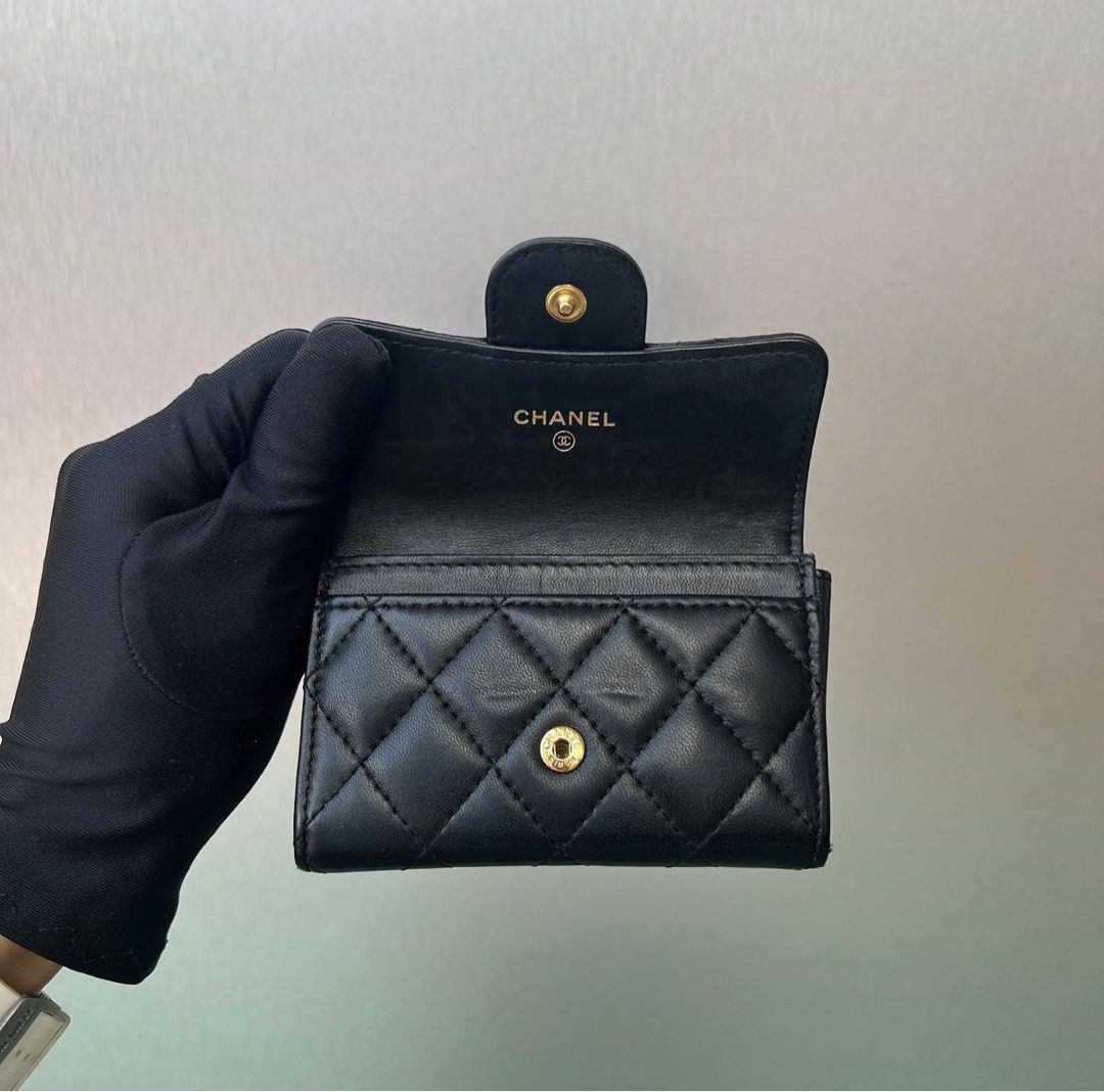 Chanel Timeless Flap Card Holder Lambskin Black / Ghw, Luxury, Bags &  Wallets on Carousell