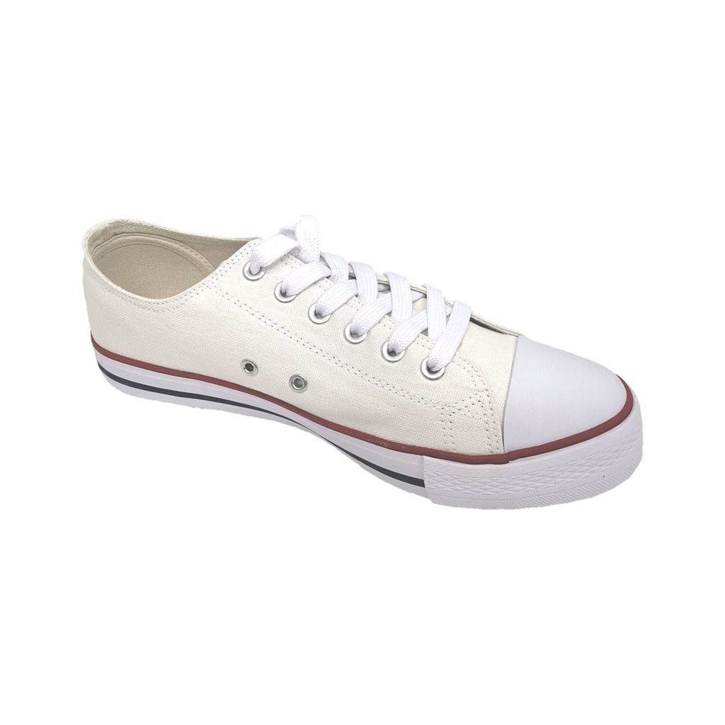 CHECKER 10613 CANVAS WHITE RED LACE SCHOOL SHOES SNEAKER Men s