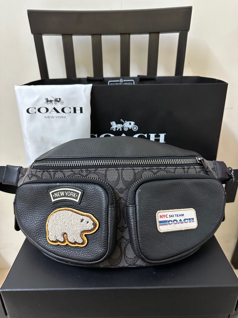 COACH CE532 | SPRINT BELT BAG IN SIGNATURE JACQUARD WITH SKI PATCHES ...