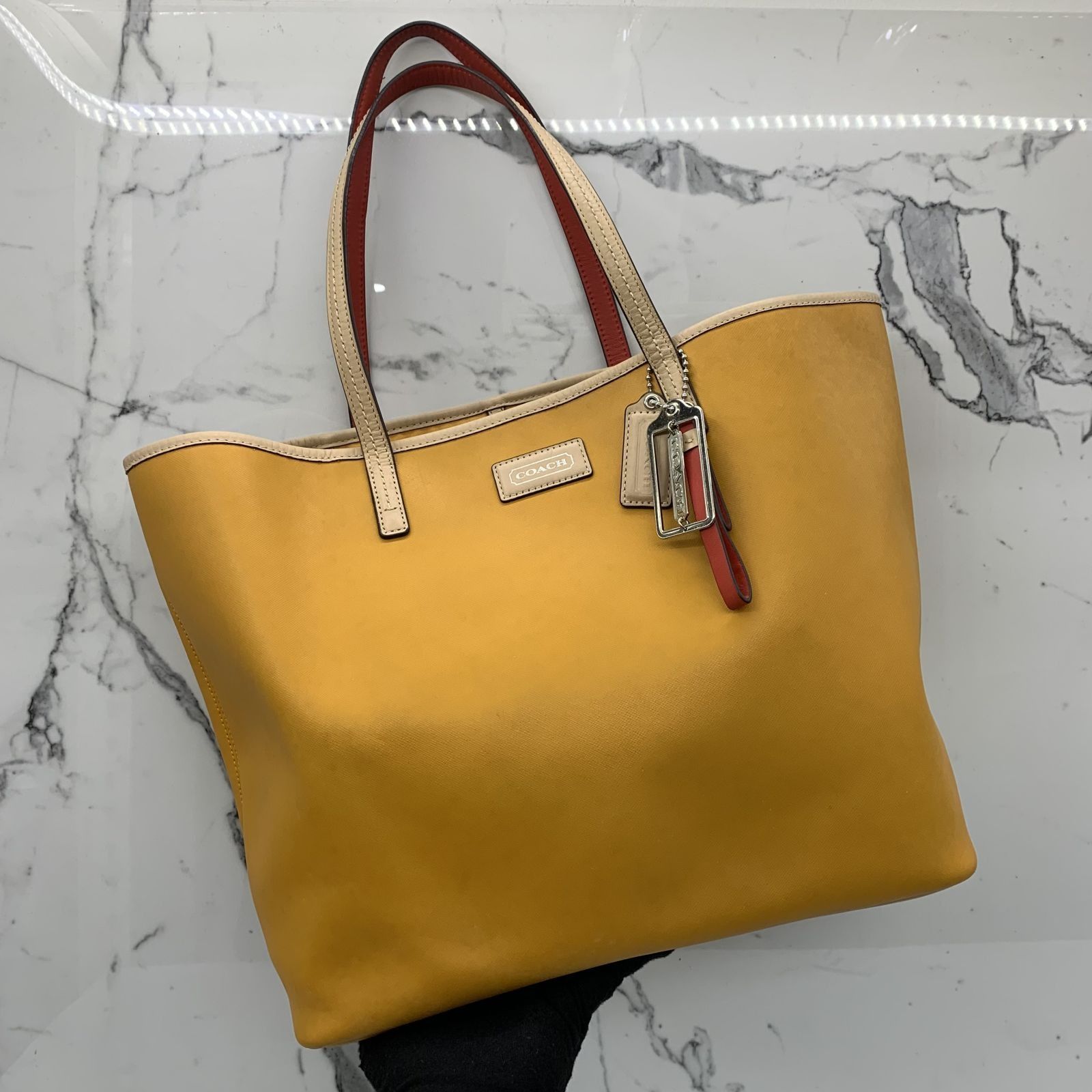 Coach yellow tote bag clearance