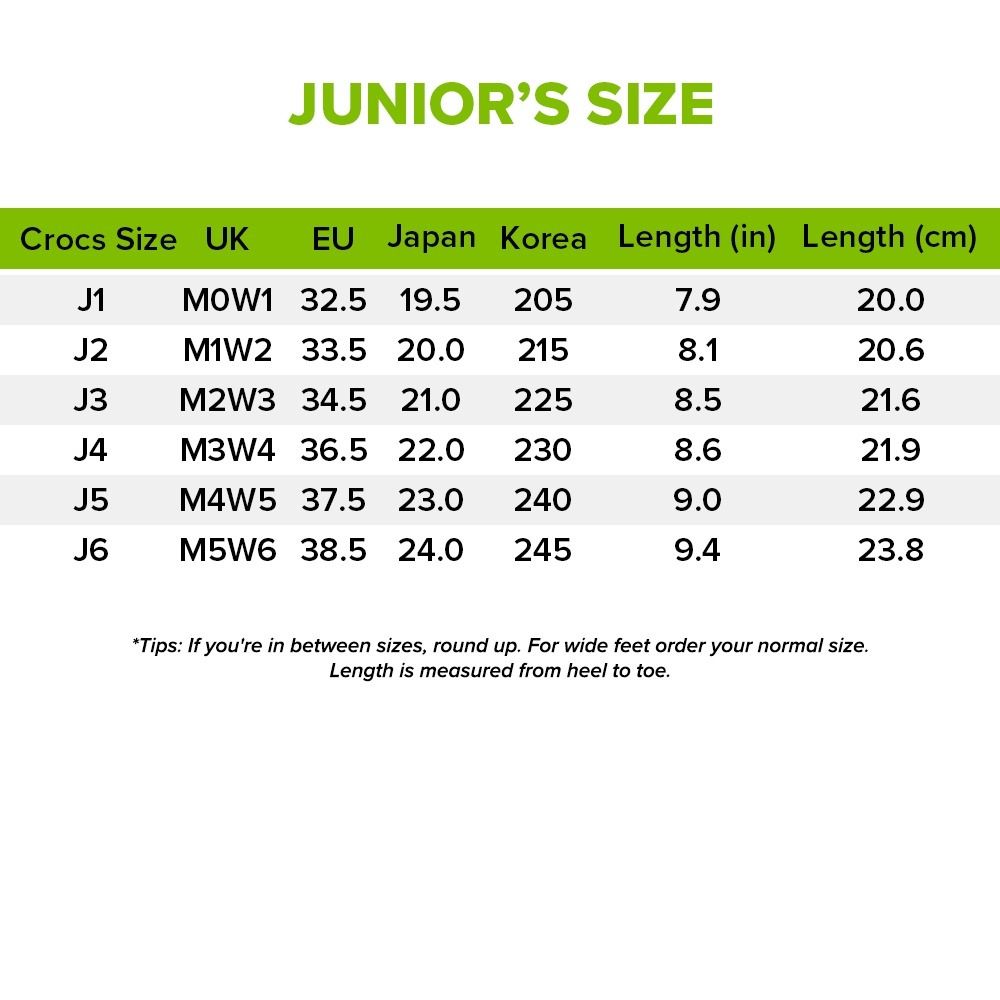 Crocs for toddlers hotsell size charts
