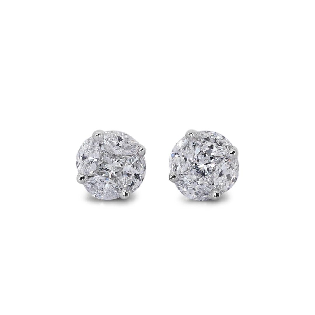White gold diamond solitaire earrings sale