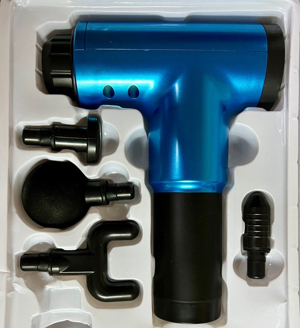 Fascial Muscle Massage Gun (Category: Massage Devices) located in Las Pinas. Submitted by mariamorada (Listing ID 1262895359, Image 2). Description: BRAND NEW Fascial Massage Gun Complete set w/ box .