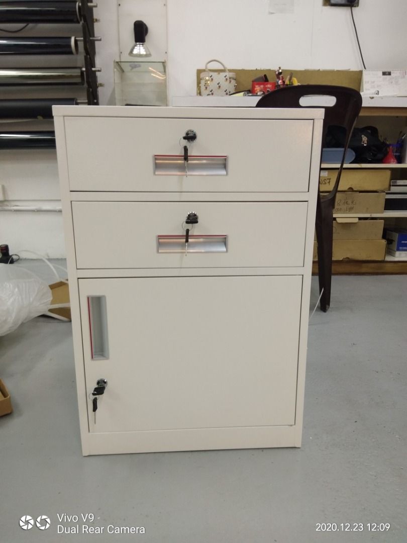 FAULTY 3 Tier Interlocking Steel Office File Modern Lock Drawer