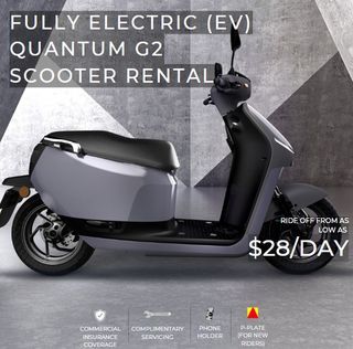 Full EV (Electric) Quantum Mobility G2 Scooter Rental