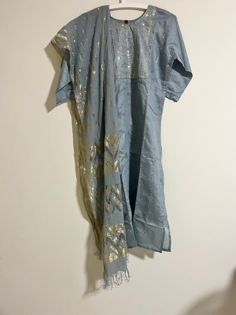 Indisches Kurta Set Für Frauen Designer Gerade 3/4 Ärmel Kurta Tunika Tops Mit Palazzos, Korallenrot Und Beige., Small