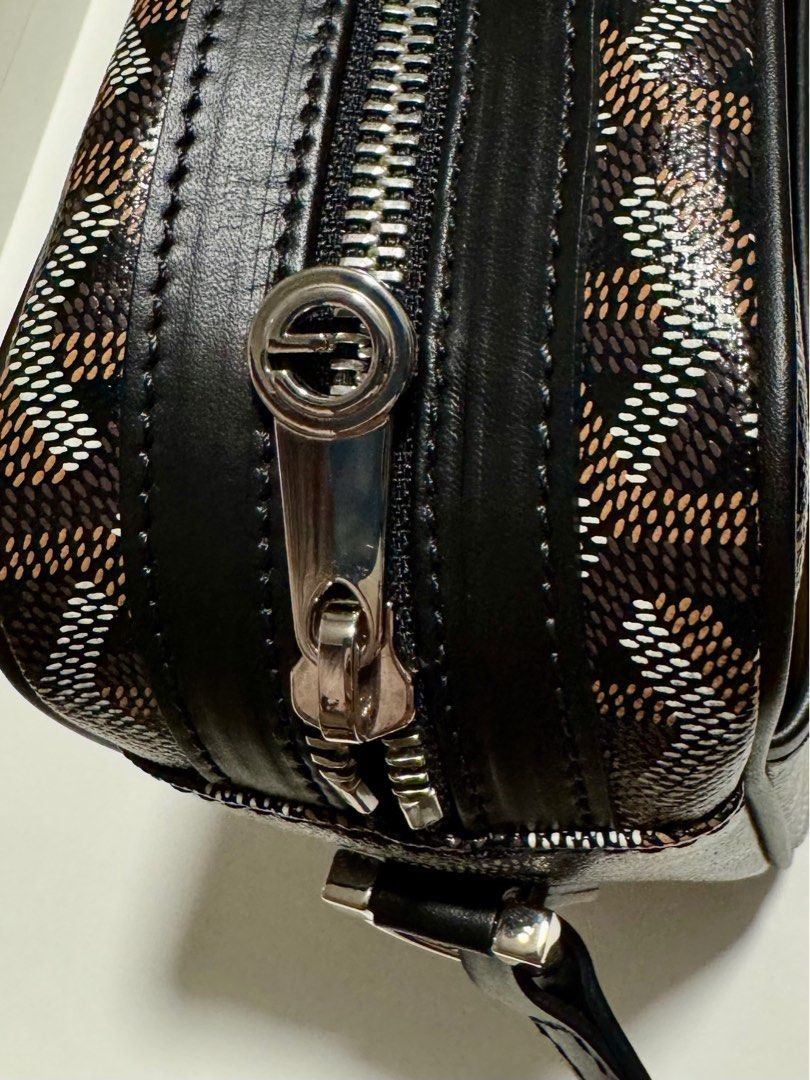 Goyard Belvedere PM Bag Jet Black Goyardine Canvas Silver Hardware