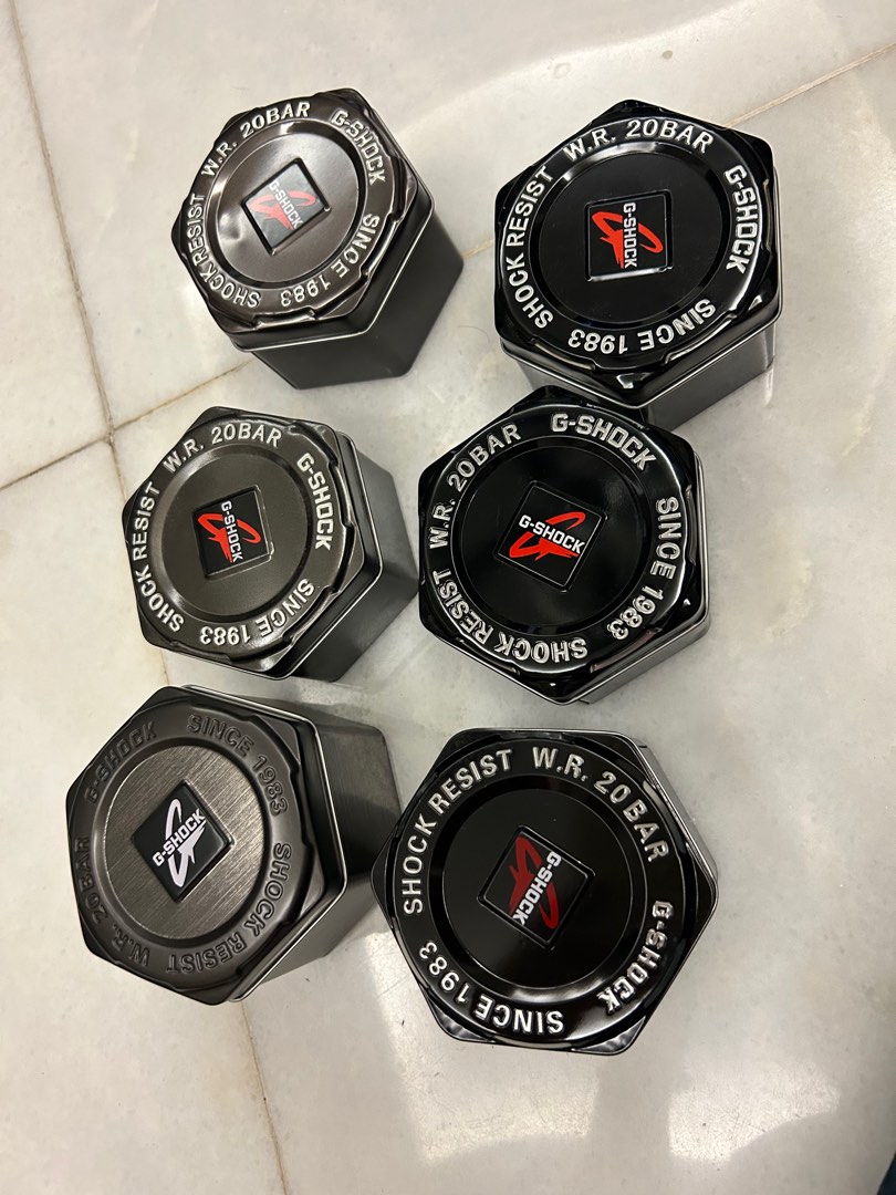 Gshock watch box tin (6 ) bekas jam gshock original, Men's Fashion