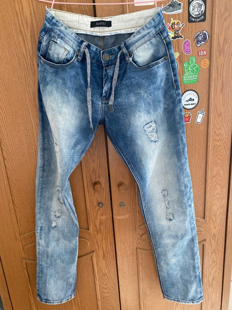 Gucci jeans Ripped jeans Fesyen Pria Pakaian Bawahan di