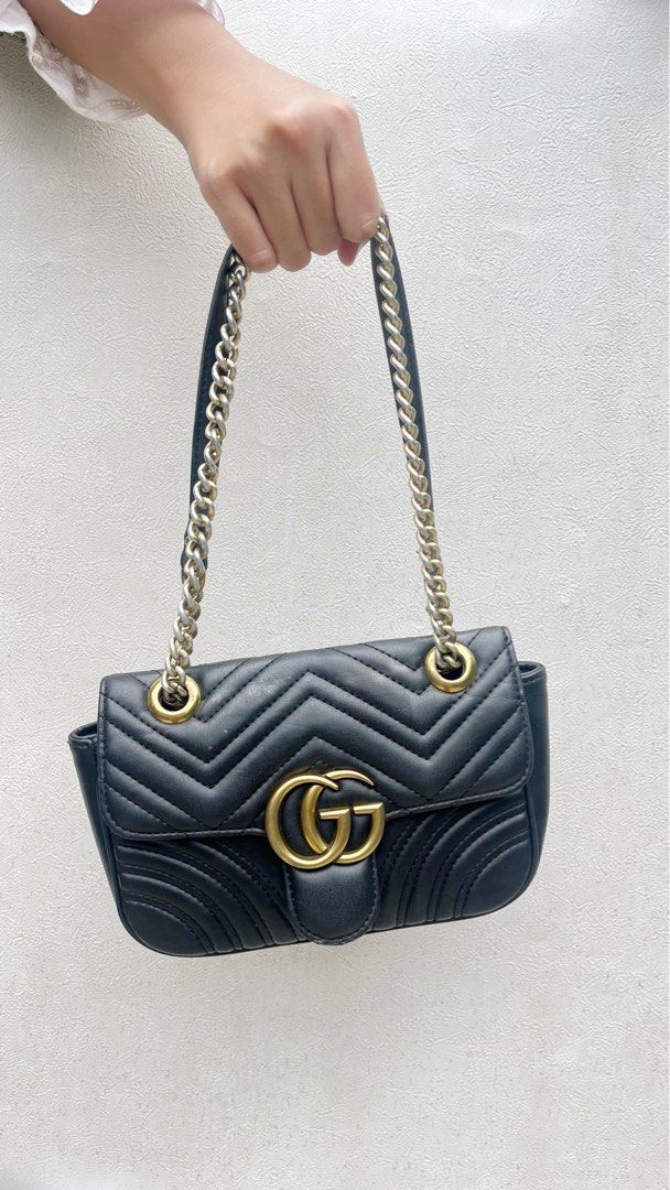 Gucci Marmont mini Black 2017, Barang Mewah, Tas & Dompet di Carousell