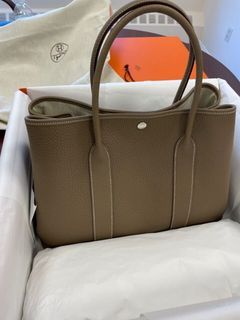 Hermès Herbag 39 Top Handle Bag In Vert Toile And Gold Vache Hunter in  Green