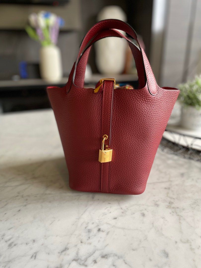 Picotin 18 Rouge Sellier GHW, Luxury, Bags & Wallets on Carousell