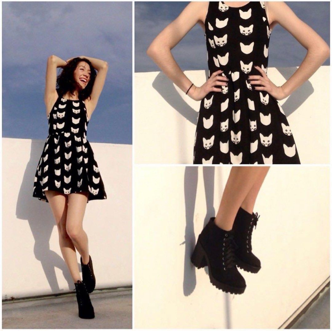 Cat print dress h&m outlet