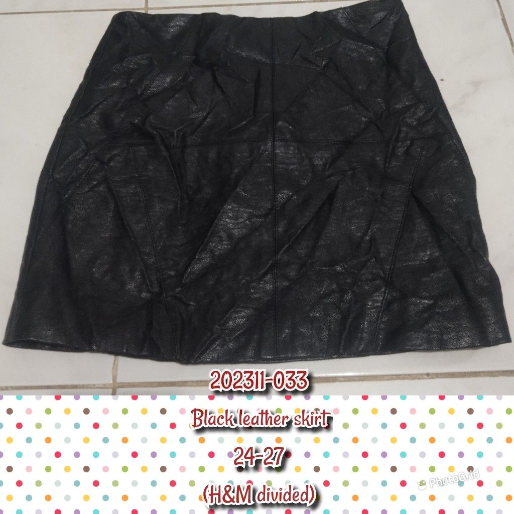 H M divided black leather skirt Women s Fashion Bottoms Skirts