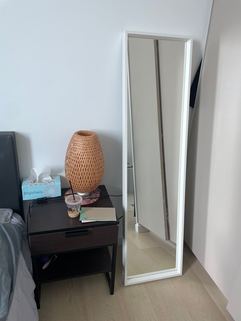 Ikea standing mirror white color, Furniture & Home Living, Home Decor