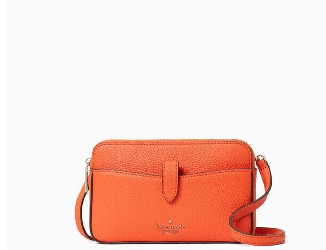 Kate Spade Harlow Crossbody Coral Red Pebbled Leather WKR00058 NWT $279  MSRP Y | eBay