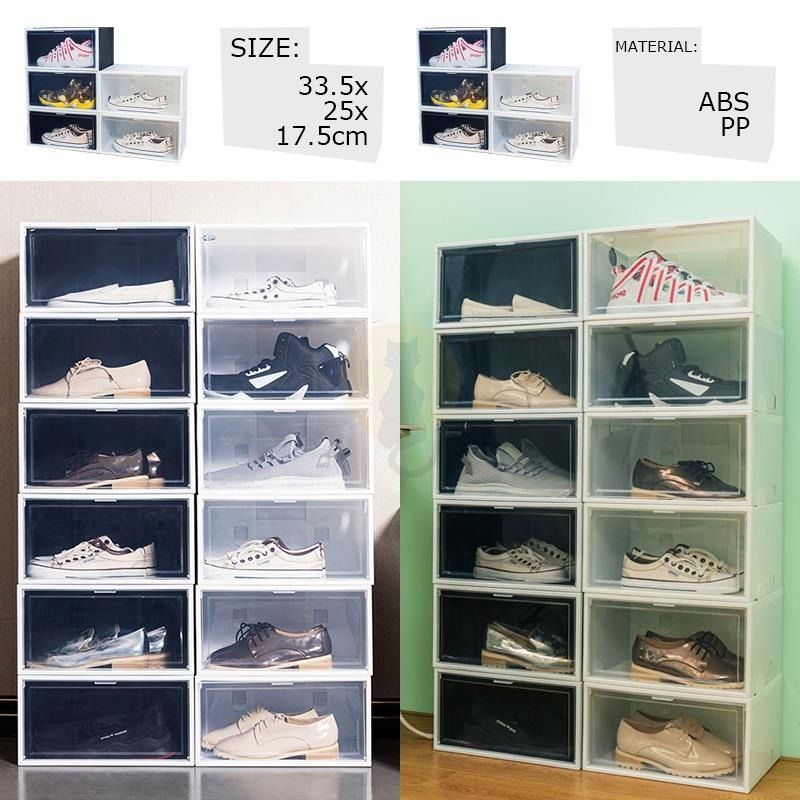 White shoe top storage box
