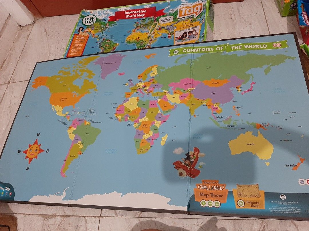 Leapfrog interactive world map, Toys & Collectibles, Permainan Papan