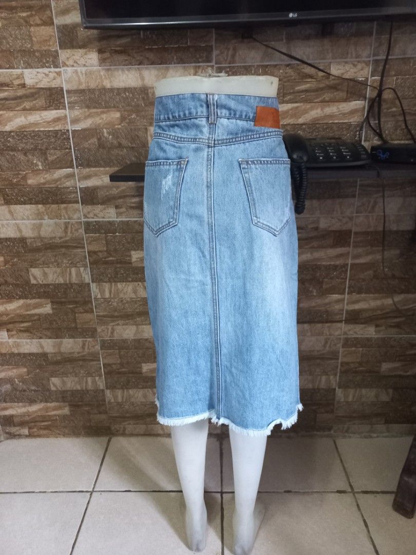 Plus size long online denim skirts zara