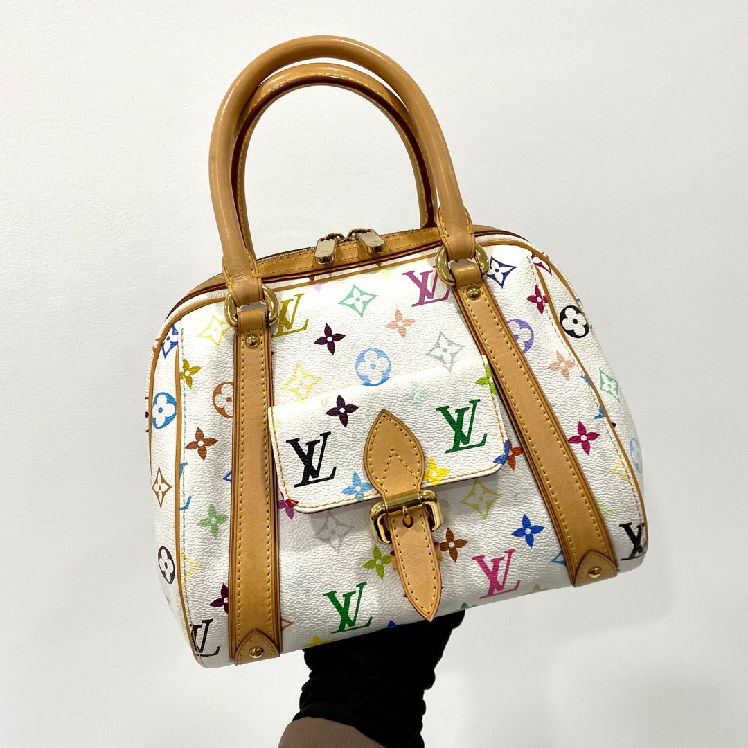 LOUIS VUITTON Priscilla White Multicolor Monogram HandBag M40096 LV 【S –  SONOBE KE