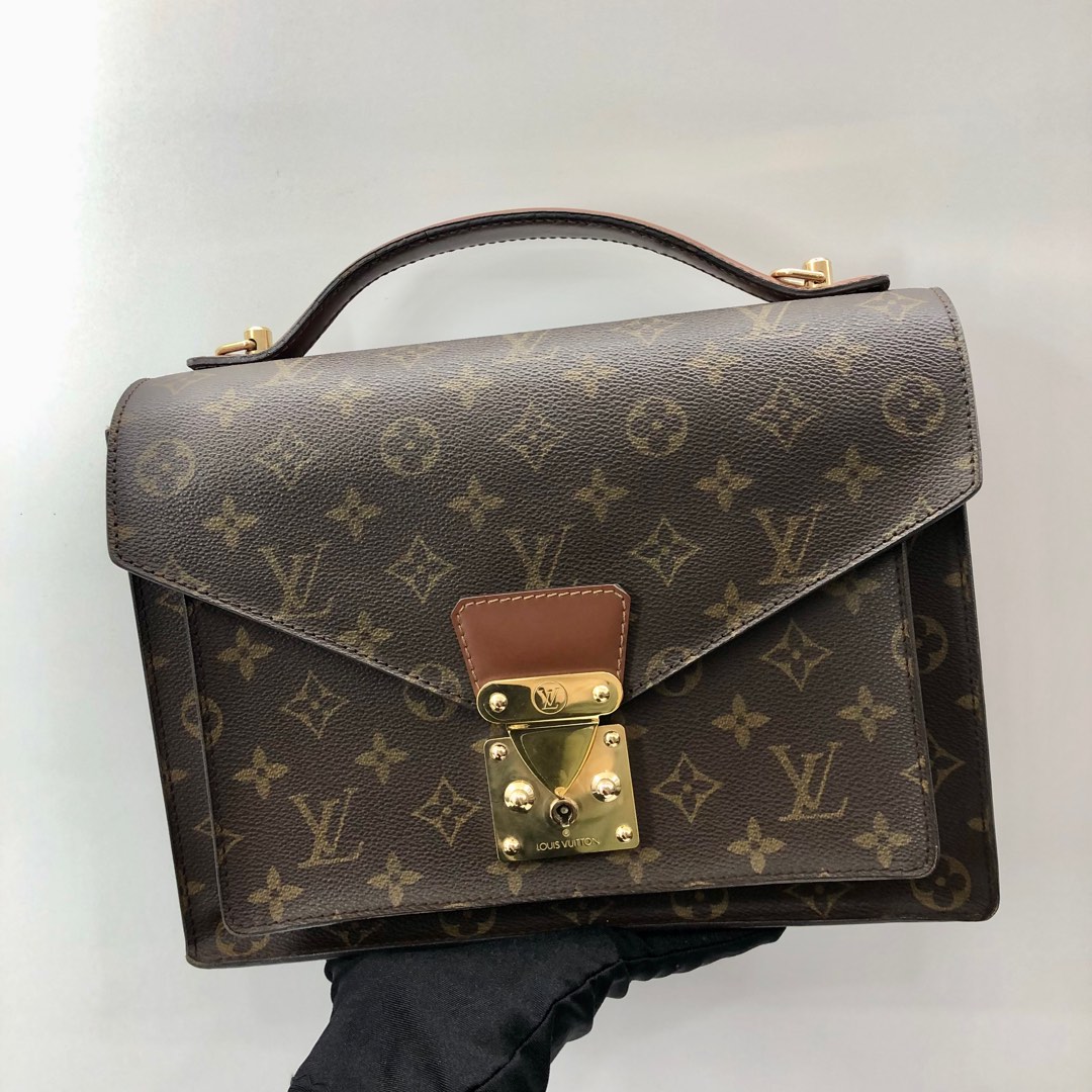 Auth Louis Vuitton Monogram 2way Bag Monceau M51185 Women's