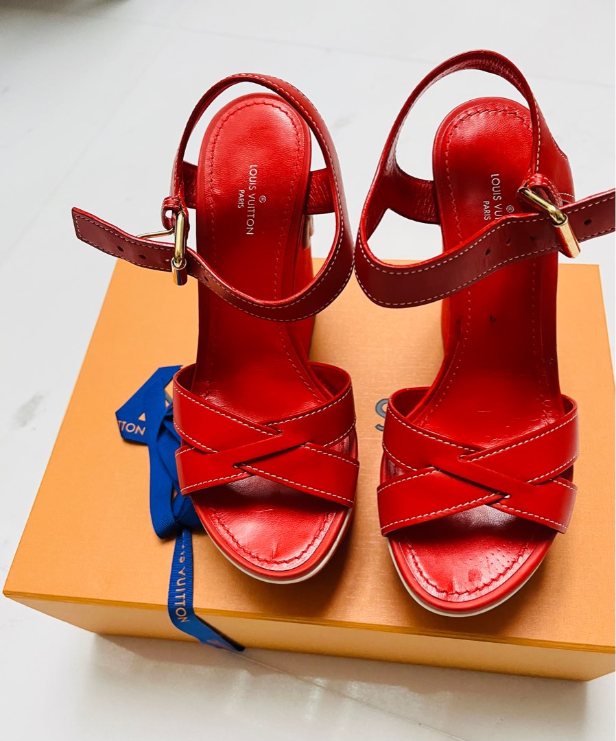 Red louis on sale vuitton sandals