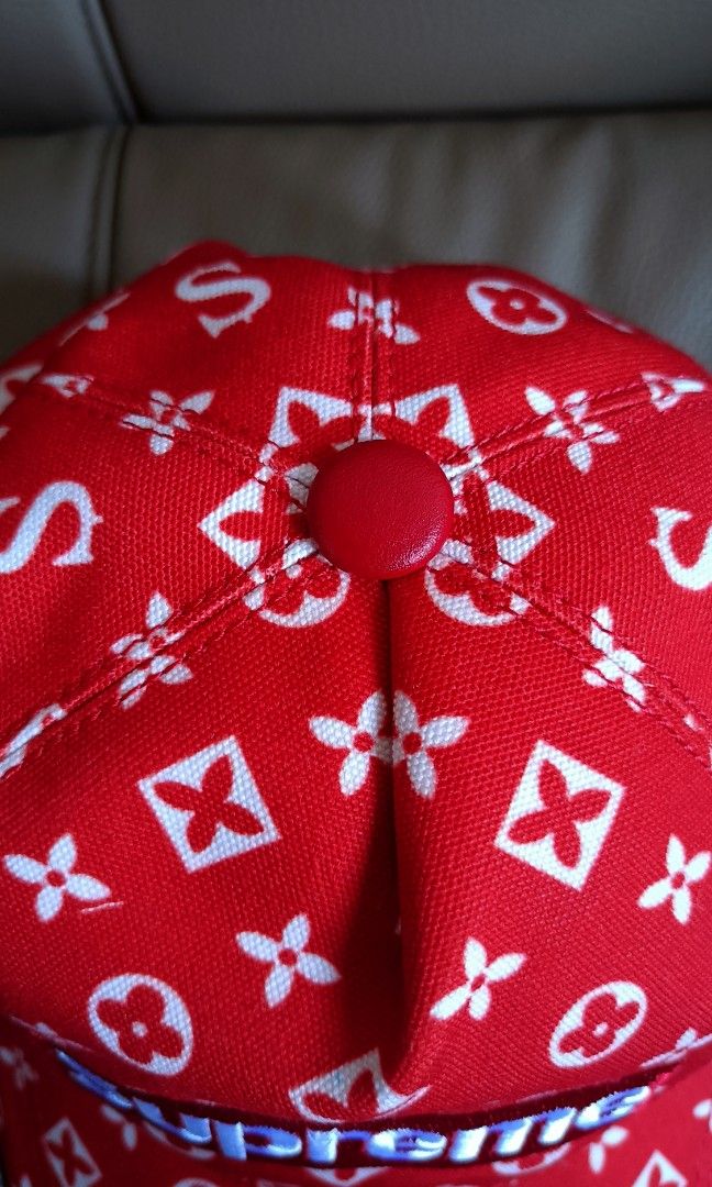Supreme louis sale vuitton hat red