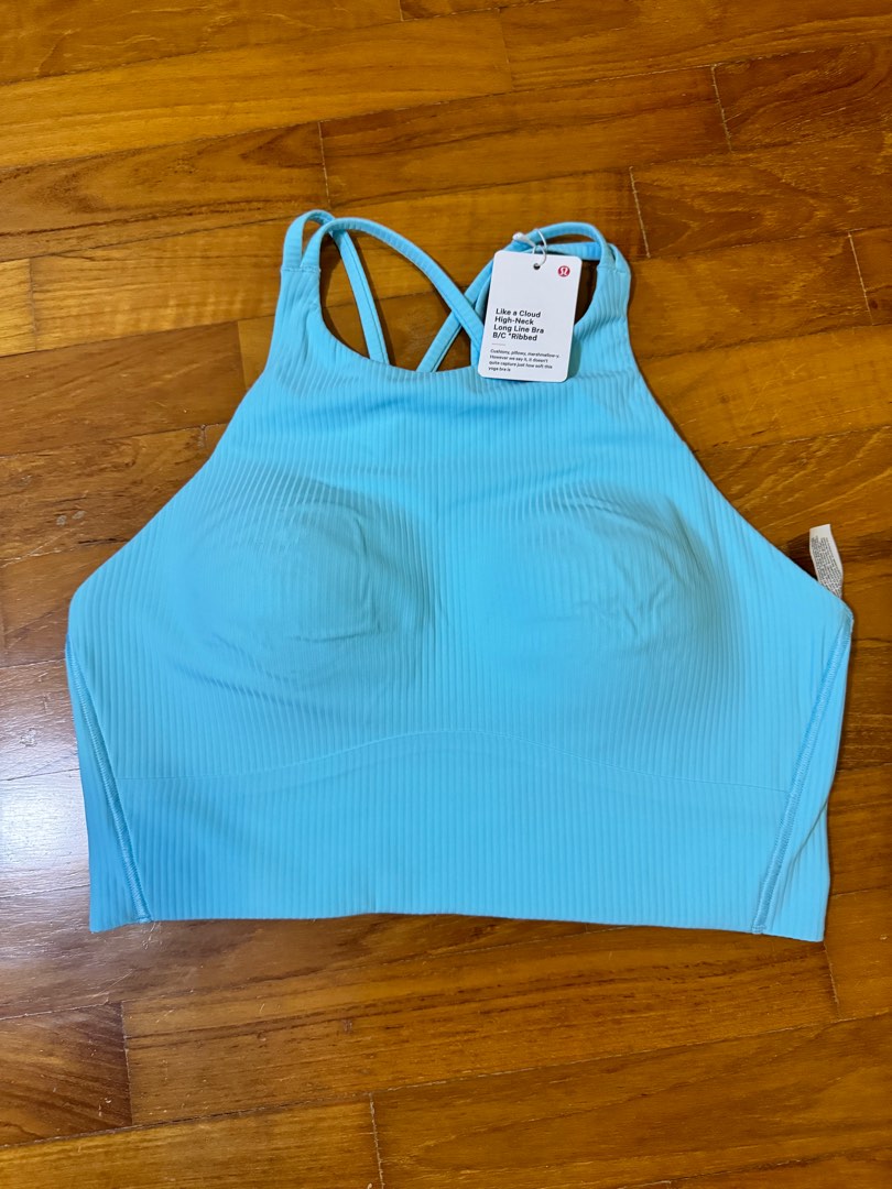 SOFTEST Lululemon $108 Like A Cloud Longline Ribbed Bra Marlin Blue 8,  Women's Fashion, Activewear on Carousell