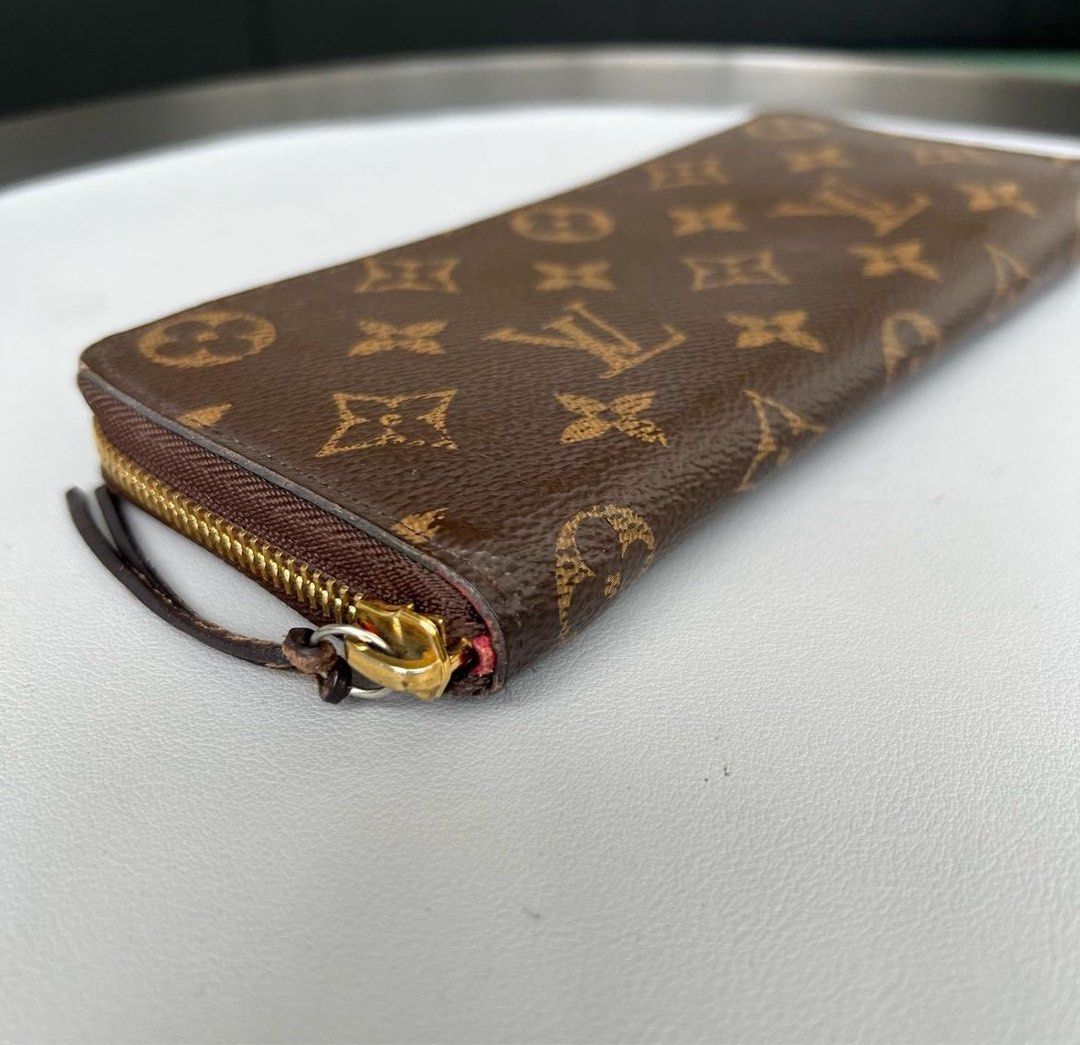 🔥NEW LOUIS VUITTON Clemence Wallet Long Zip Monogram Fuchsia Pink