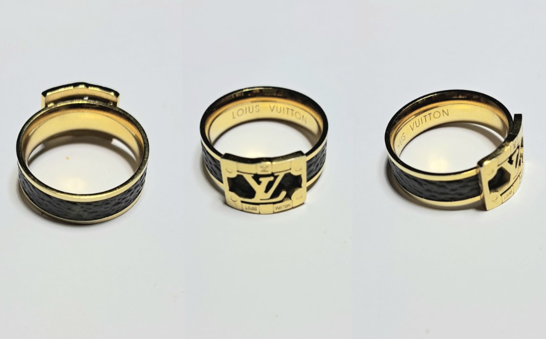 Authentic Louis Vuitton Stylish Rings LV 18K-Gold Filled DIY