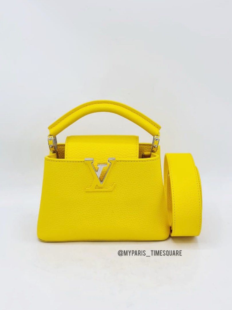 LOUIS VUITTON Taurillon Mini Capucines Yellow 1292744