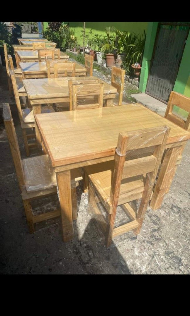 Made to order restaurant table and chairs (Category: Tables & Sets) located in Rosario. Submitted by newdragon_889be6 (Listing ID 1262976485, Image 2). Description: DIRECT PAGAWAAN SA MURANG HALAGA! 🚨 OPEN FOR BULK ORDERS TO AVAIL DISCOUNTS LOCATION: San Fernando, Pampanga Are you Looking for TABLES and CHAIRS for opening businesess like food court, canteens, milktea shop, coffee shop, and etc. Made to Order: ✓ Dining Table and Stools/Chairs Set