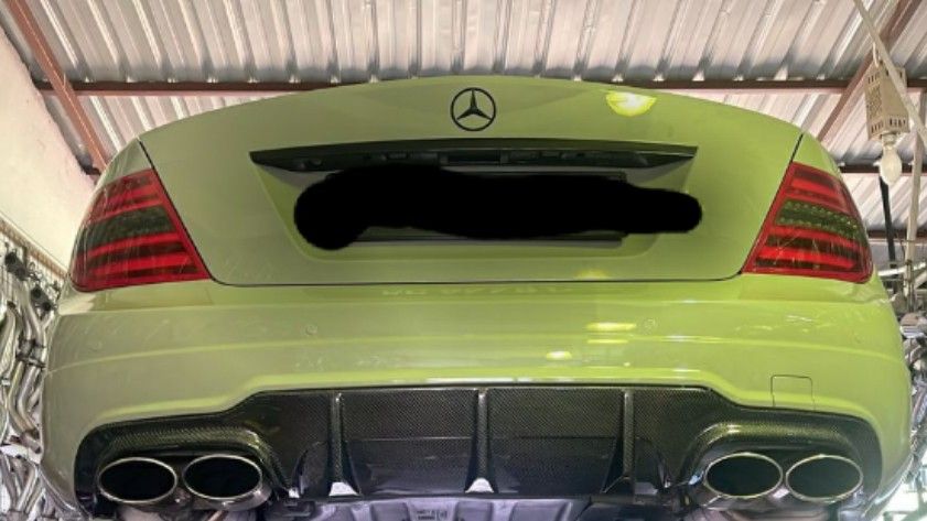 Letgo Diffuser Mercedes-benz W204 Facelift Carbon twin diffuser Amg Line rear bumper C ...